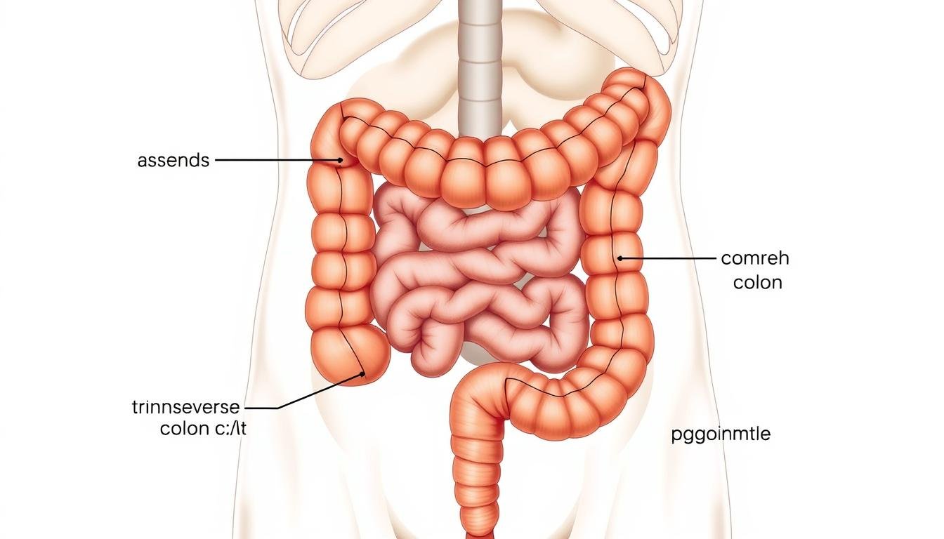 ¿Para qué sirve el colon? Funciones y cuidados esenciales 2 Anatomía del colon mostrando sus diferentes partes: colon ascendente, transverso, descendente y sigmoide