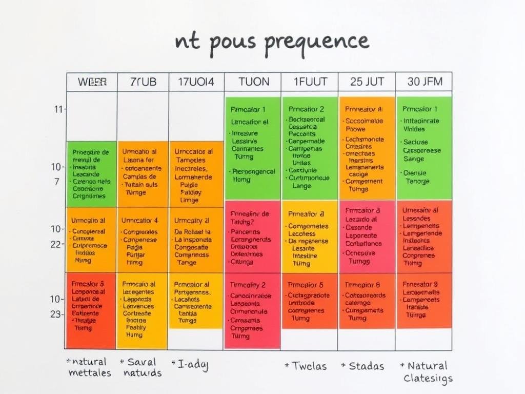 Calendario mostrando la frecuencia recomendada para limpiar los intestinos de heces rápidamente Calendario mostrando la frecuencia recomendada para limpiar los intestinos de heces rápidamente