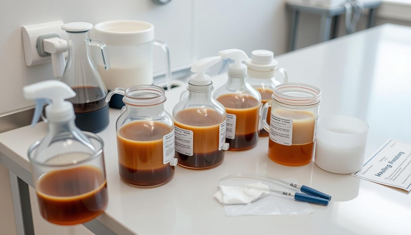 Clean, sanitized coffee enema equipment with preparation instructions Clean, sanitized coffee enema equipment with preparation instructions