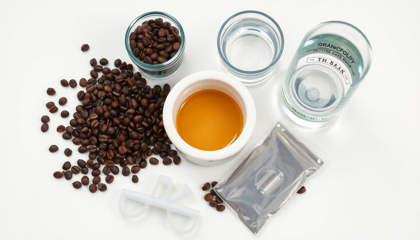 Coffee Enema: Benefits, Risks, and How to Do It Safely 2 Coffee enema equipment including organic coffee, filtered water, and enema kit on a clean surface