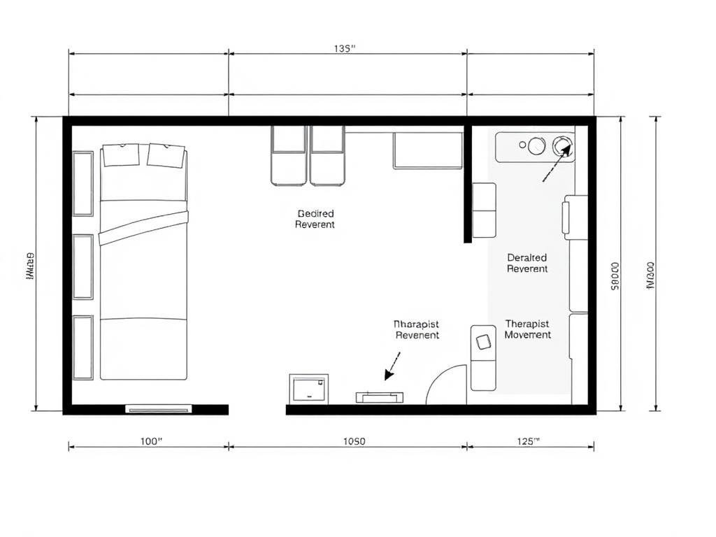 Consideraciones de espacio para instalar una cama para hidroterapia de colon