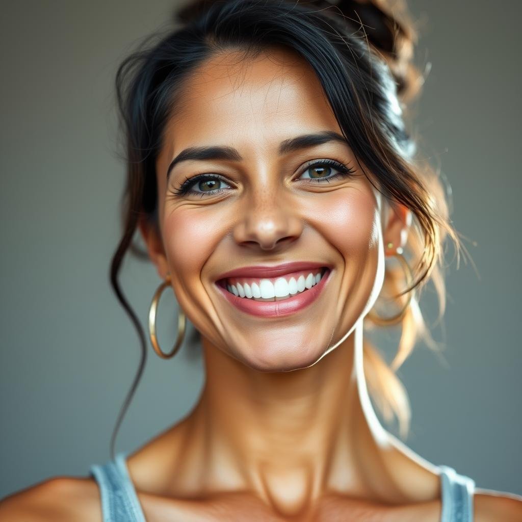 Mujer sonriente después de usar pastillas 15 day cleanse Mujer sonriente después de usar pastillas 15 day cleanse