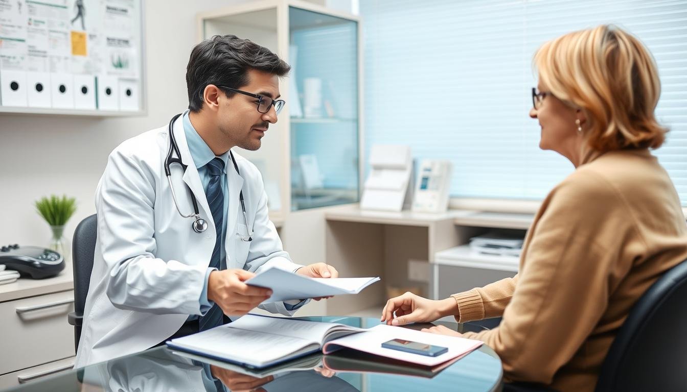 Person consulting with healthcare provider about alternative health practices Person consulting with healthcare provider about alternative health practices