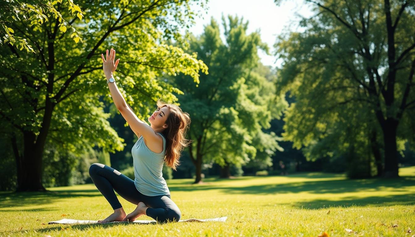 Persona haciendo ejercicio para mejorar la salud del colon Persona haciendo ejercicio para mejorar la salud del colon