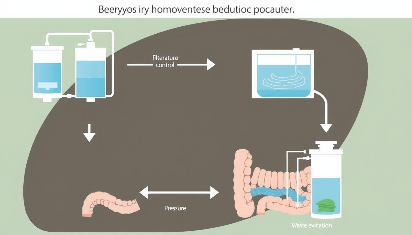 Proceso de hidroterapia de colon con máquina profesional