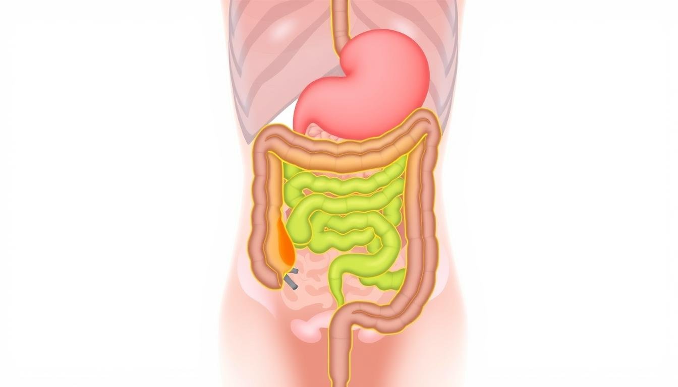 Cómo Limpiar el Colon de Forma Natural: Métodos y Recomendaciones 2 Sistema digestivo con el colon resaltado mostrando cómo limpiar el colon