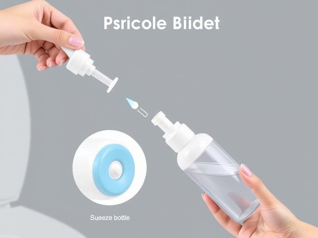 Bidé portátil para higiene anal con botella de presión manual Bidé portátil para higiene anal con botella de presión manual