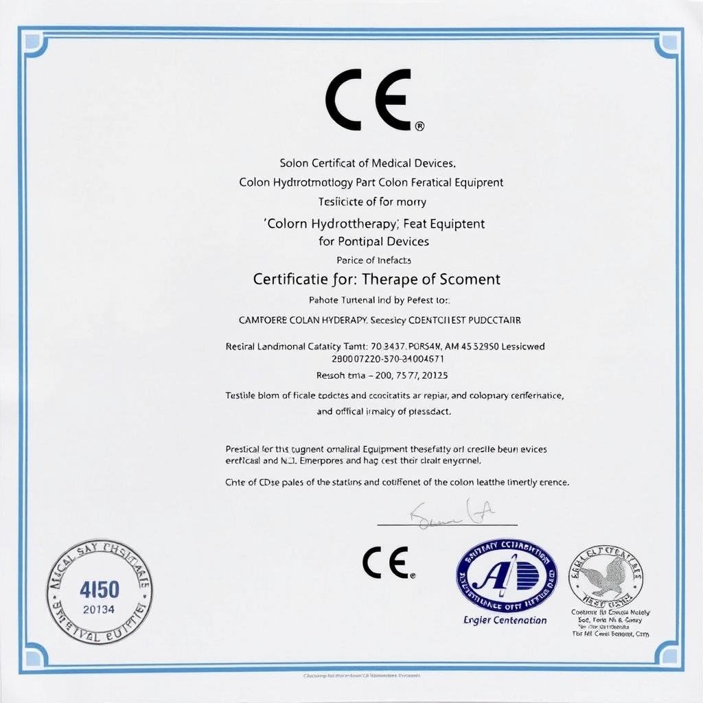 Certificación CE para máquinas de hidroterapia de colon Certificación CE para máquinas de hidroterapia de colon