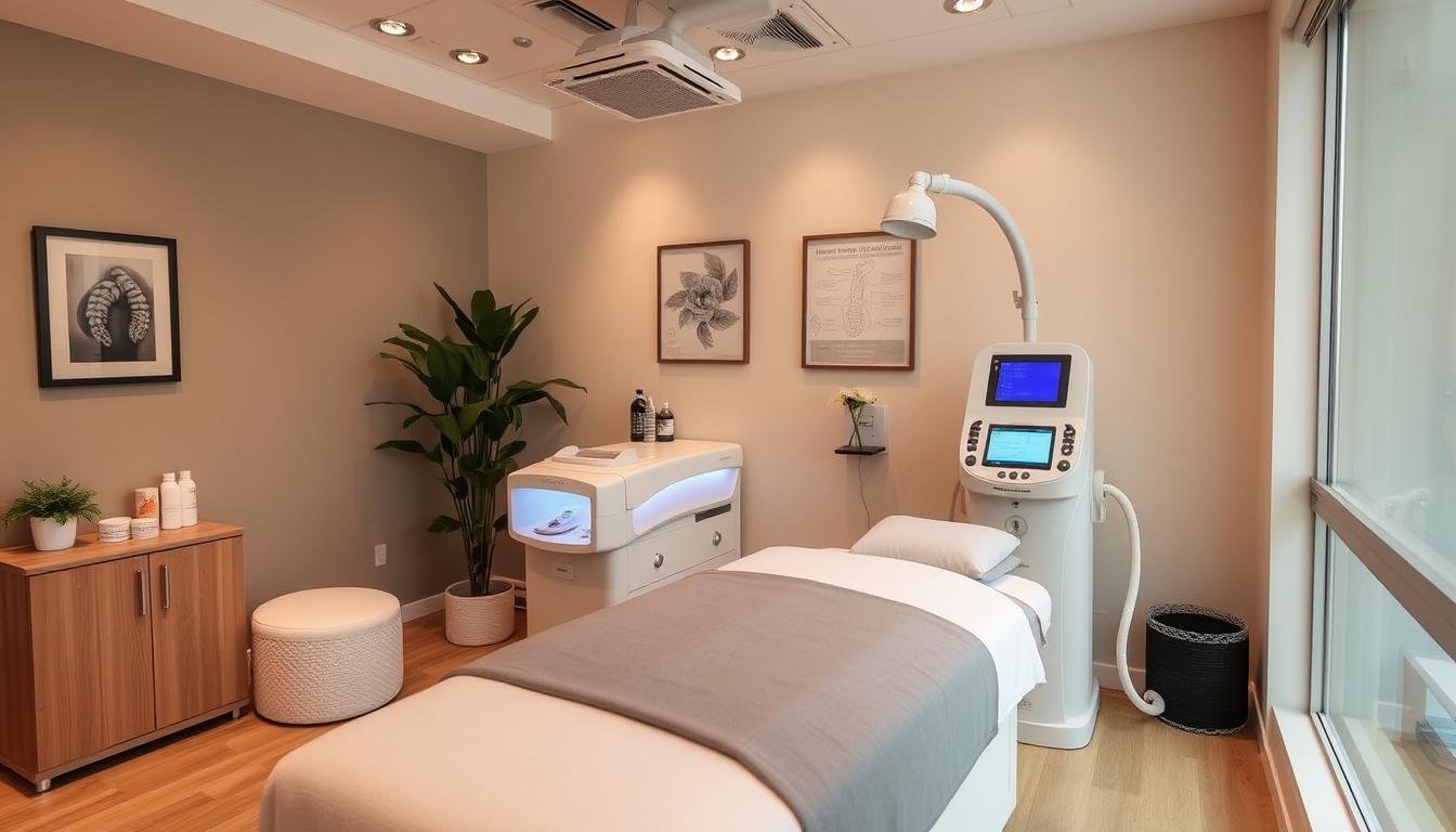 Clínica moderna con máquina para hidroterapia de colon Clínica moderna con máquina para hidroterapia de colon