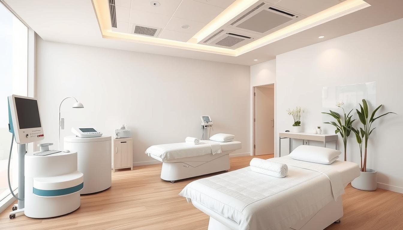 Clínica moderna equipada con máquinas para hidroterapia de colon Clínica moderna equipada con máquinas para hidroterapia de colon