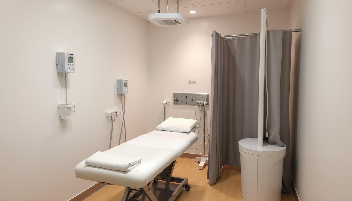 Colonic hydrotherapy procedure room setup Colonic hydrotherapy procedure room setup