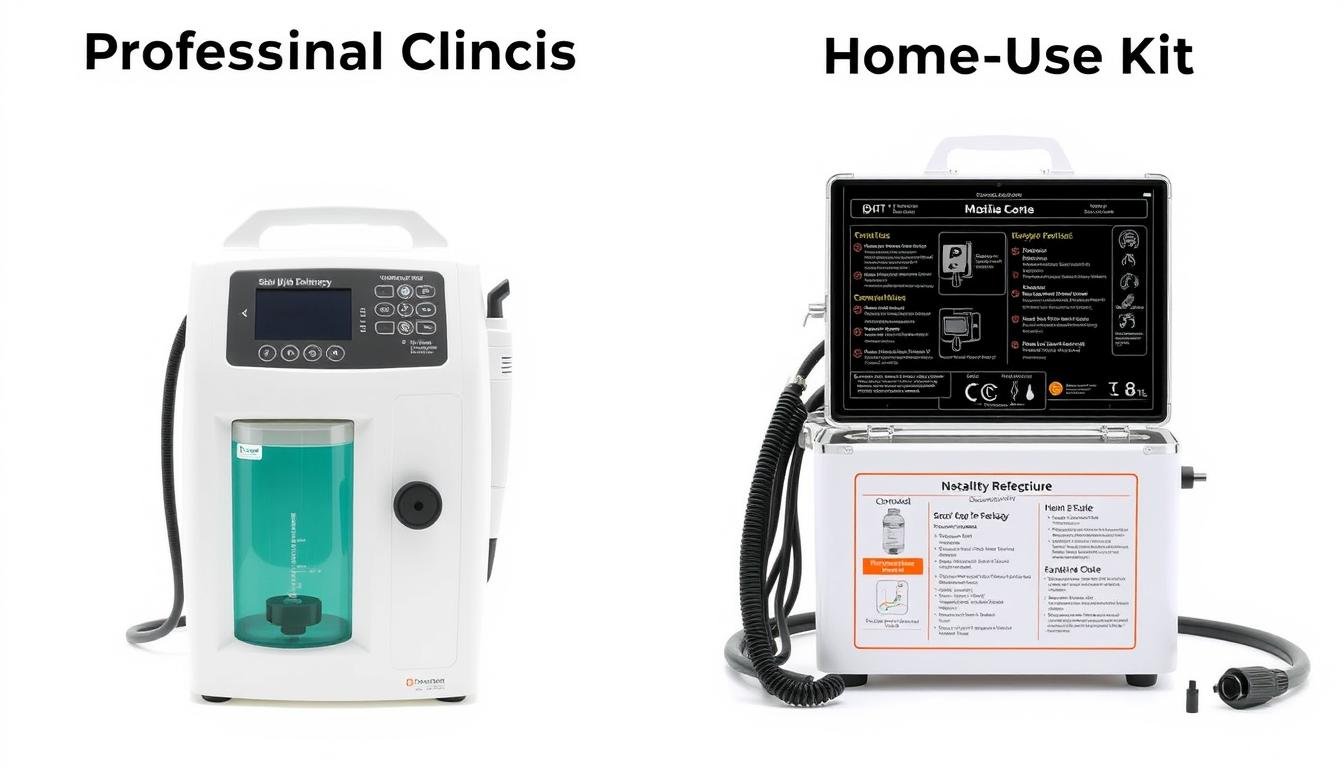 Comparación entre equipo profesional de hidroterapia de colon y kit doméstico Comparación entre equipo profesional de hidroterapia de colon y kit doméstico