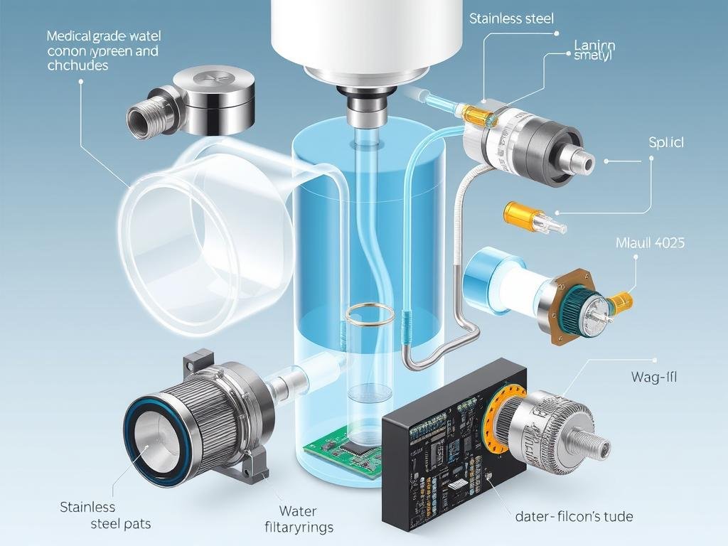 Componentes de alta calidad utilizados en máquinas de hidroterapia de colon profesionales