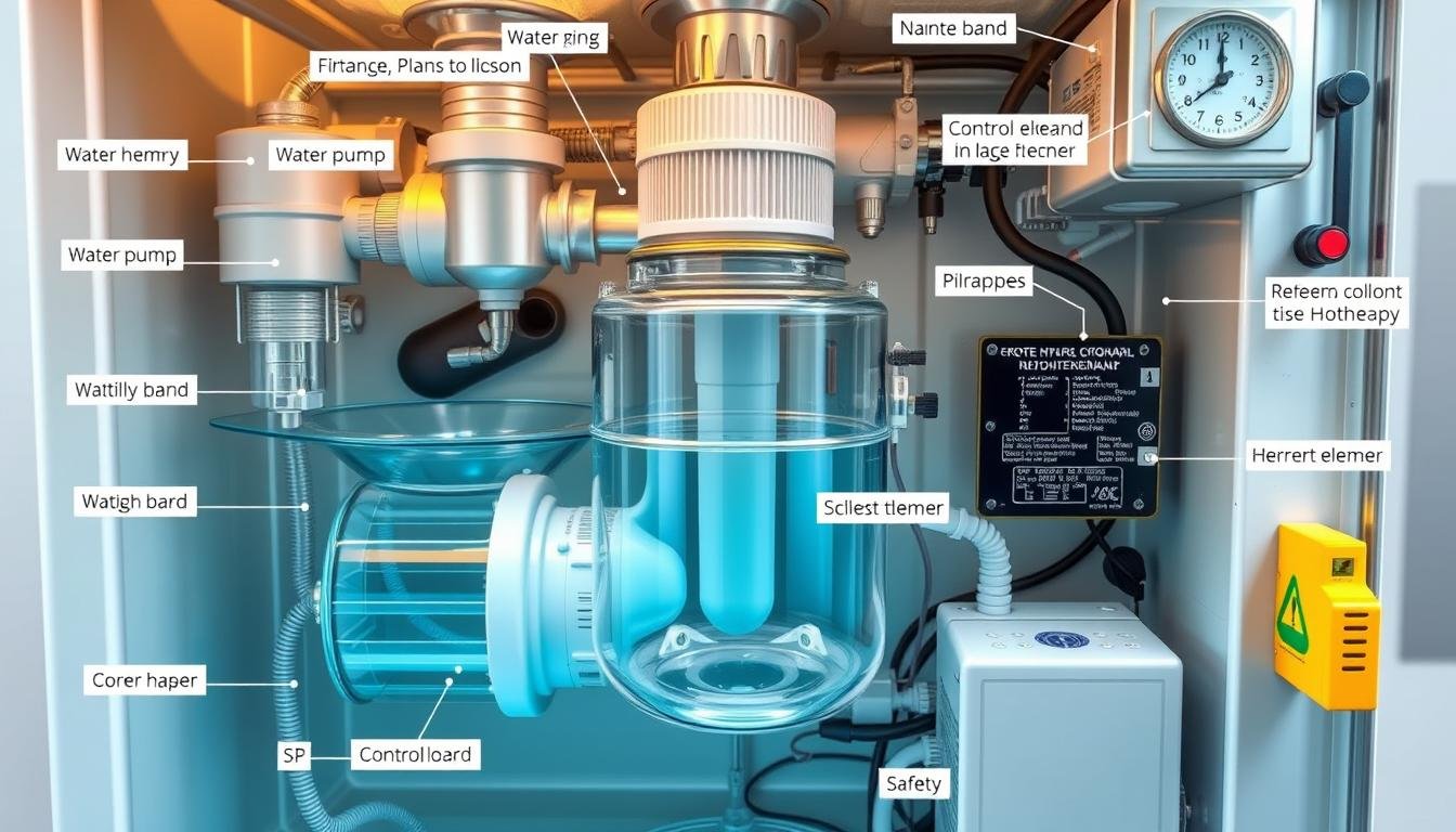 Componentes internos de una máquina para hidroterapia de colon Componentes internos de una máquina para hidroterapia de colon