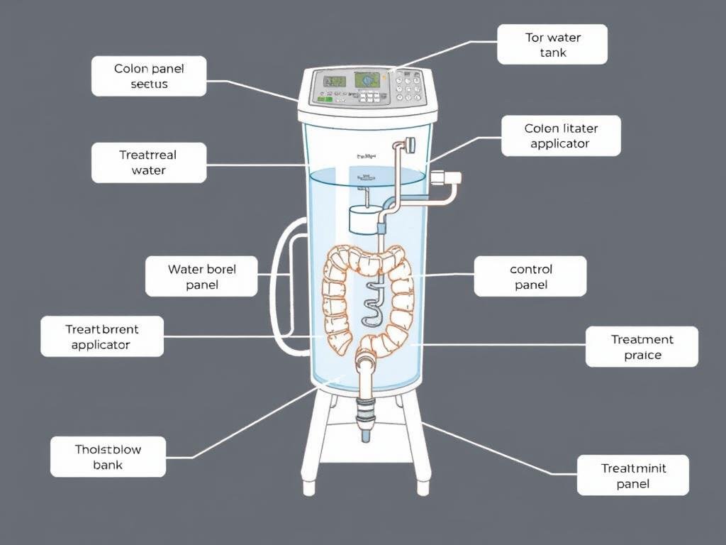Componentes principales de una máquina para hidroterapia de colon Componentes principales de una máquina para hidroterapia de colon