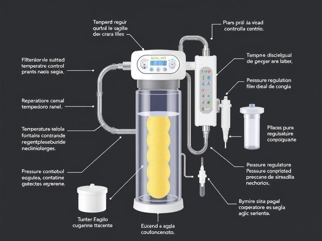 Componentes principales de una máquina para hidroterapia de colon Componentes principales de una máquina para hidroterapia de colon