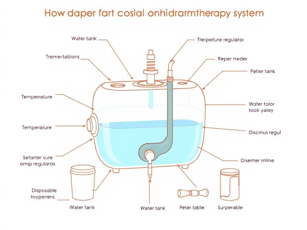 Componentes principales de una máquina para hidroterapia de colon portátil