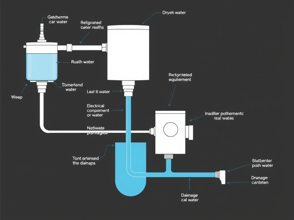 Diagrama técnico de instalación de máquina para hidroterapia de colon Diagrama técnico de instalación de máquina para hidroterapia de colon