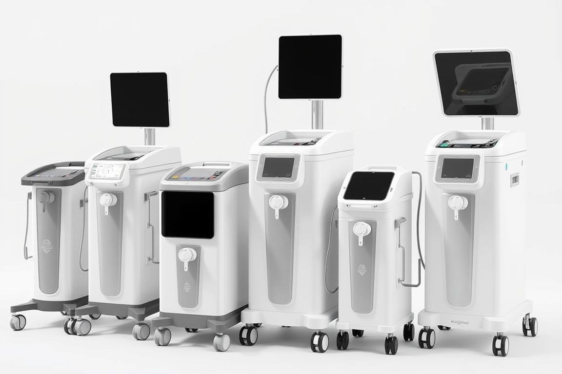 Diferentes modelos de máquinas para hidroterapia de colon portátiles