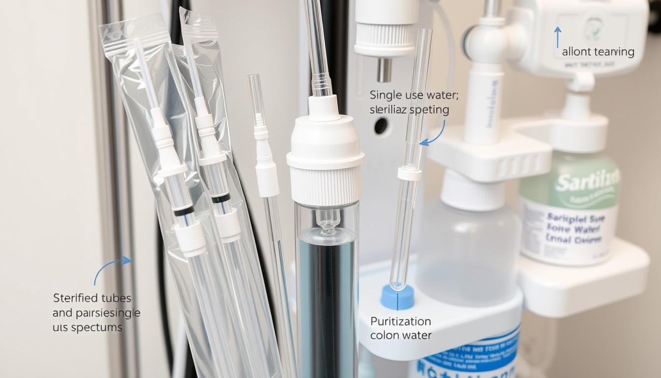 Equipo de hidroterapia de colon con materiales desechables y medidas de higiene Equipo de hidroterapia de colon con materiales desechables y medidas de higiene