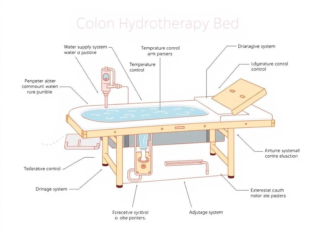 Estructura básica de una cama para hidroterapia de colon