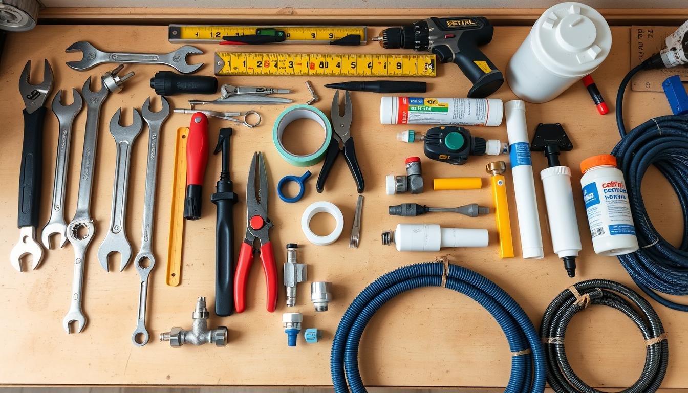 Kit de herramientas y materiales para instalar una cama para hidroterapia de colon