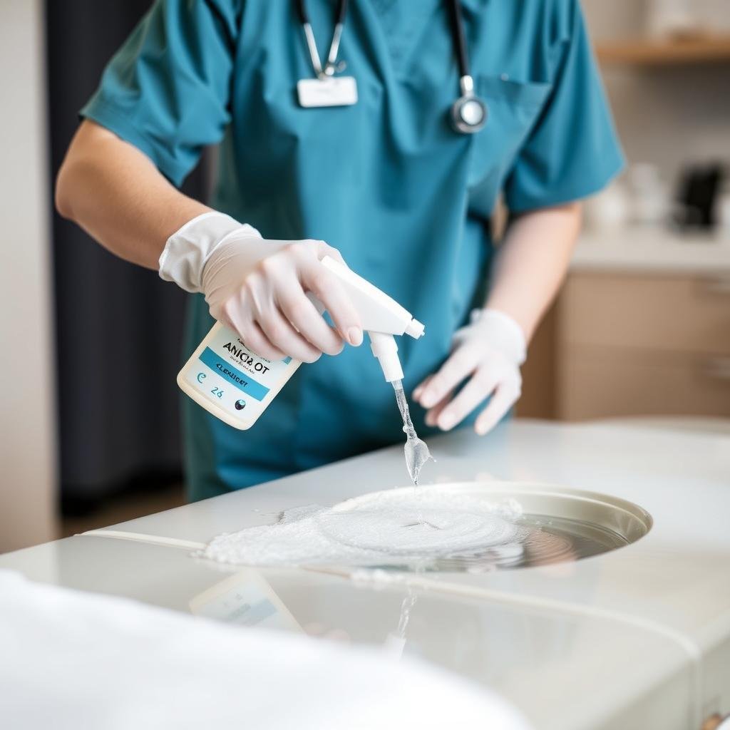 Limpieza diaria de una cama para hidroterapia de colon