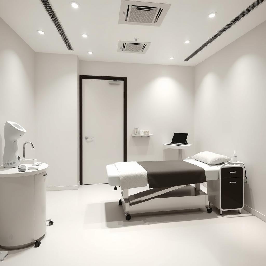 Modern colonic hydrotherapy session setup Modern colonic hydrotherapy session setup