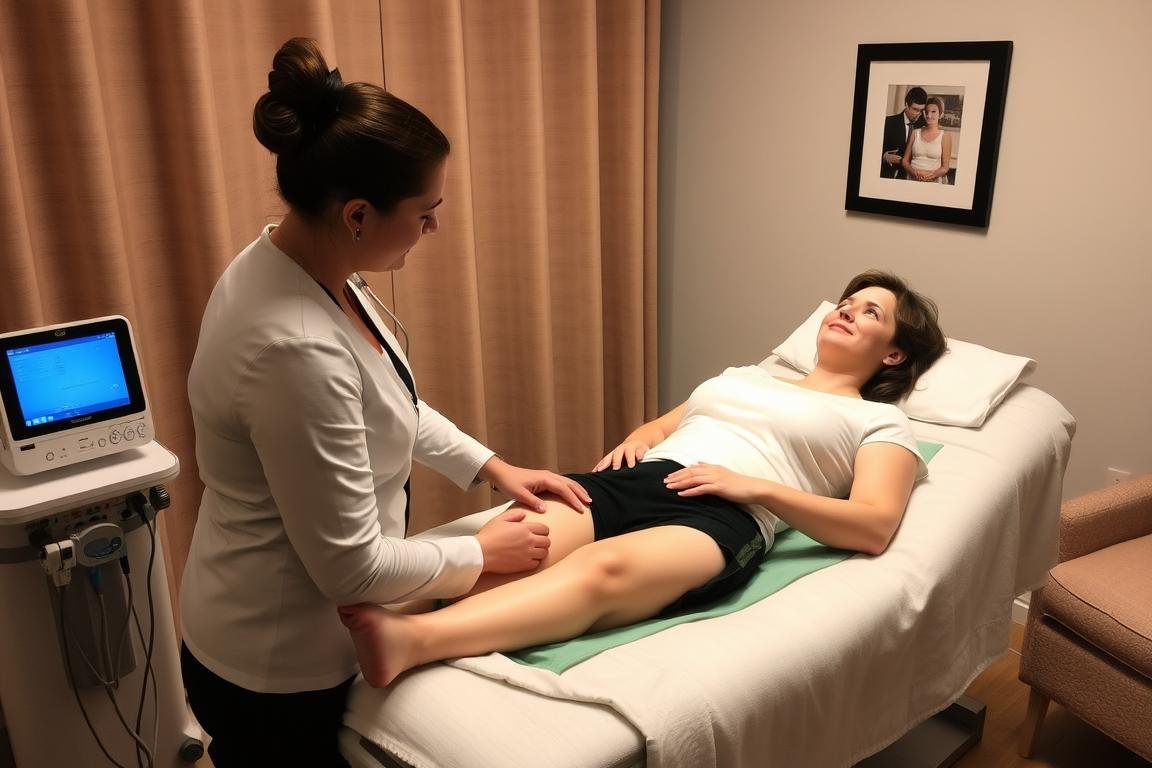 Paciente recibiendo tratamiento de hidroterapia de colon Paciente recibiendo tratamiento de hidroterapia de colon