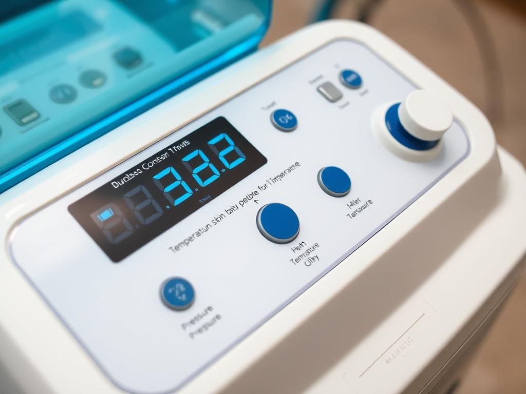 Panel de control avanzado de una máquina para hidroterapia de colon