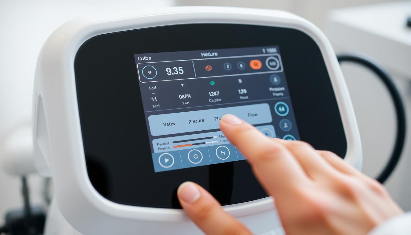 Panel de control de una cama para hidroterapia de colon automática