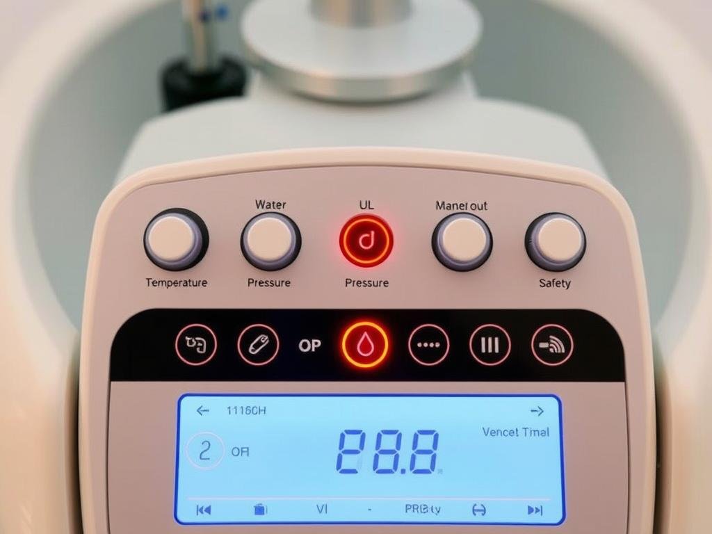 Panel de control digital de un equipo de hidroterapia de colon moderno Panel de control digital de un equipo de hidroterapia de colon moderno