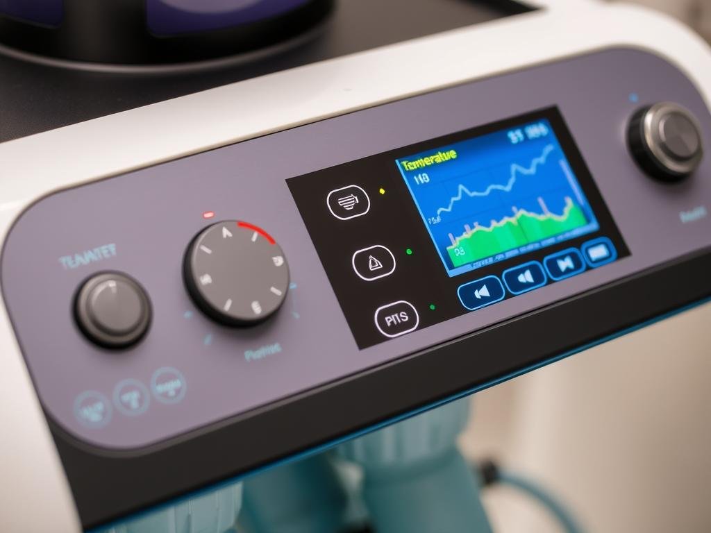 Panel de control digital de una máquina avanzada para hidroterapia de colon