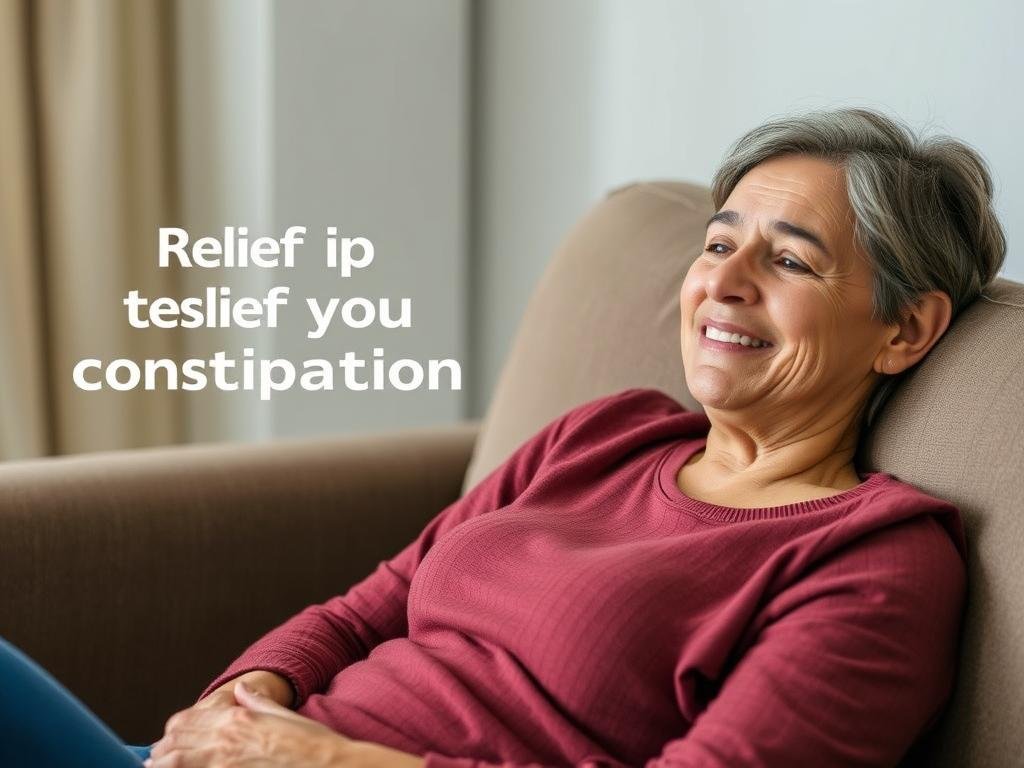 Persona con expresión de alivio tras un enema de limpieza Persona con expresión de alivio tras un enema de limpieza