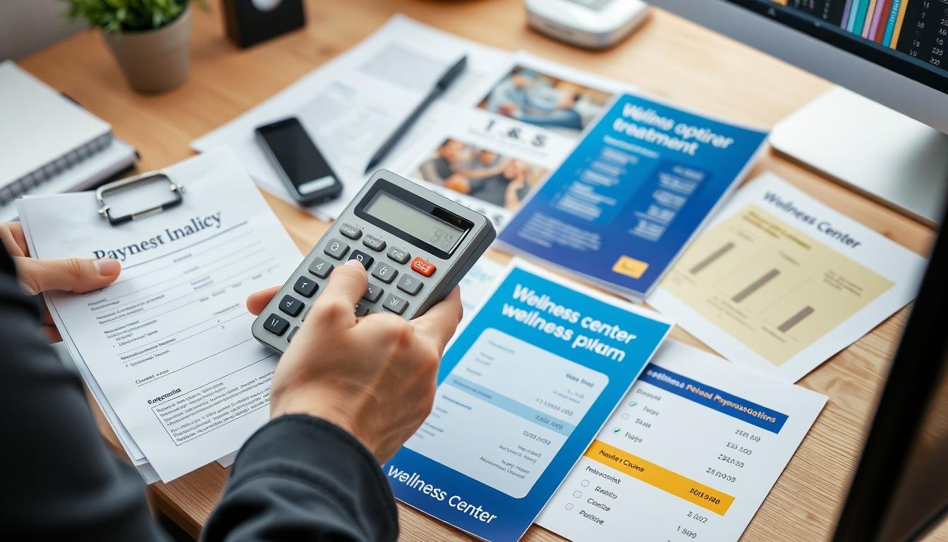 Persona revisando opciones de pago y financiación para hidroterapia de colon Persona revisando opciones de pago y financiación para hidroterapia de colon