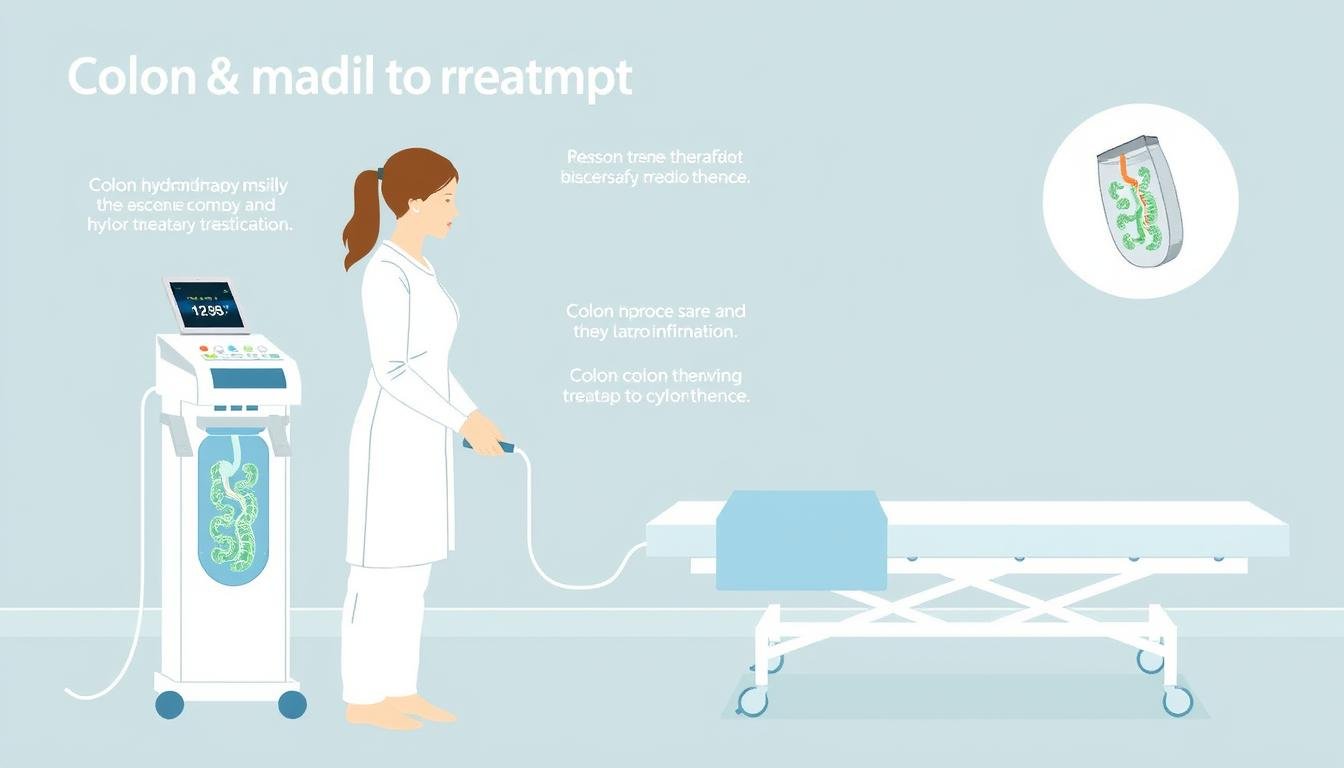 Proceso de hidroterapia de colon con máquina portátil