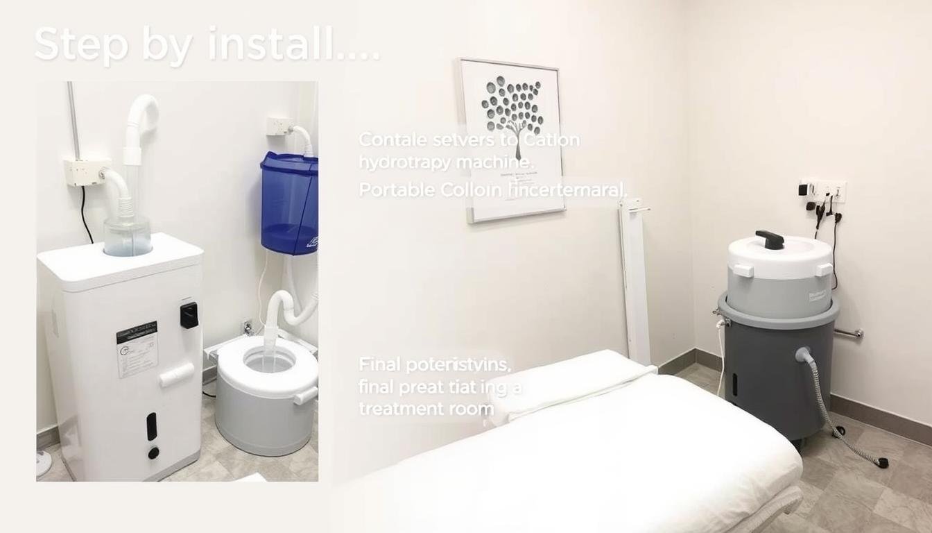 Proceso de instalación de una máquina para hidroterapia de colon portátil