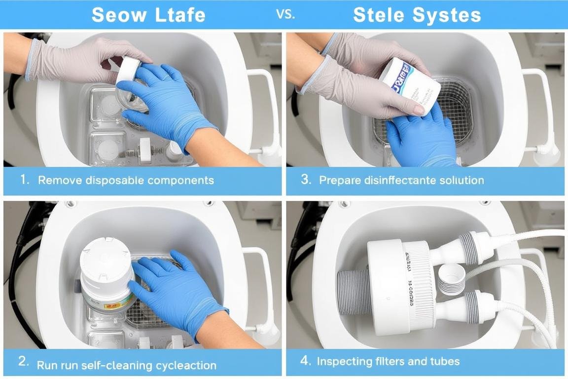 Proceso de limpieza diaria de una Máquina para Hidroterapia de Colon