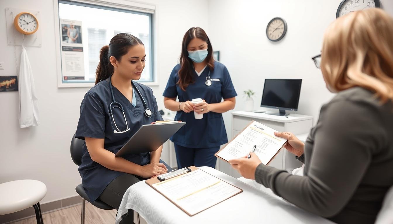 Profesional médico evaluando contraindicaciones antes de usar Máquina para hidroterapia de colon Profesional médico evaluando contraindicaciones antes de usar Máquina para hidroterapia de colon