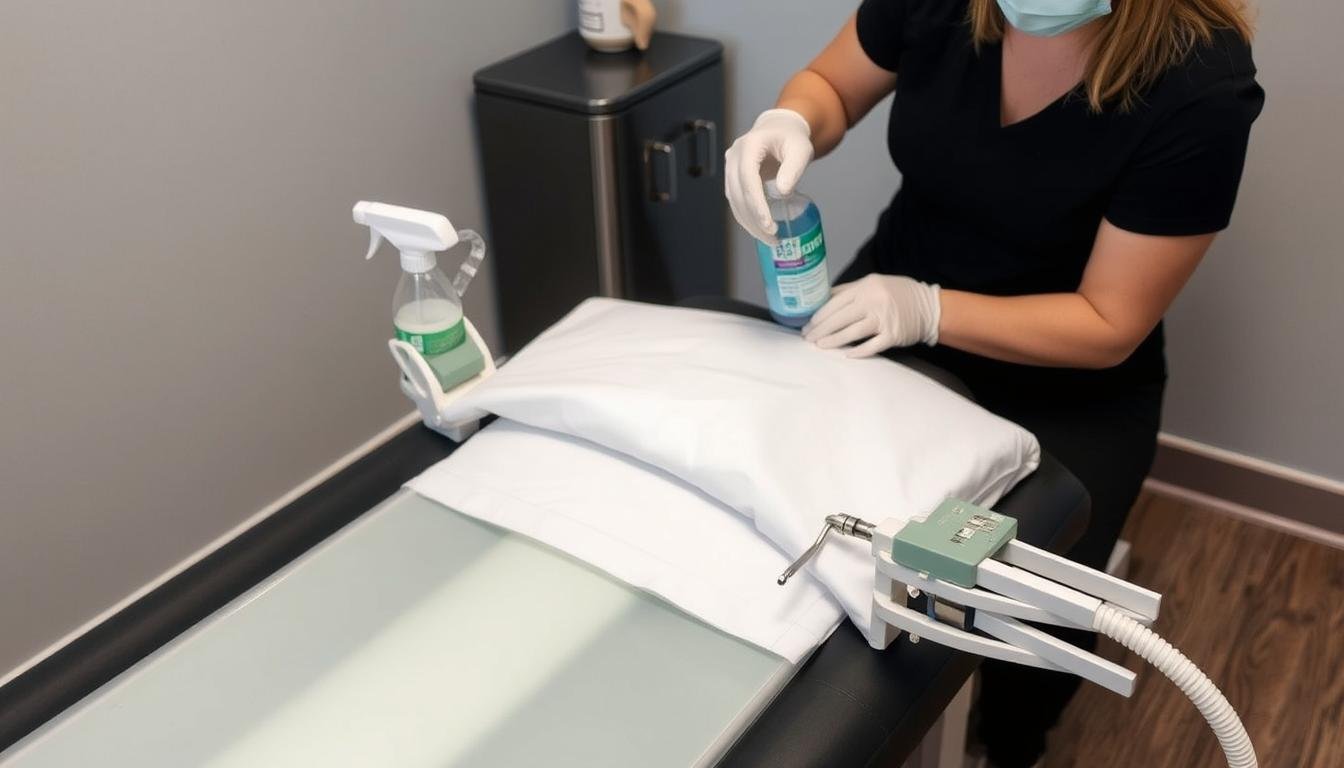 Protocolo de higiene para cama para hidroterapia de colon