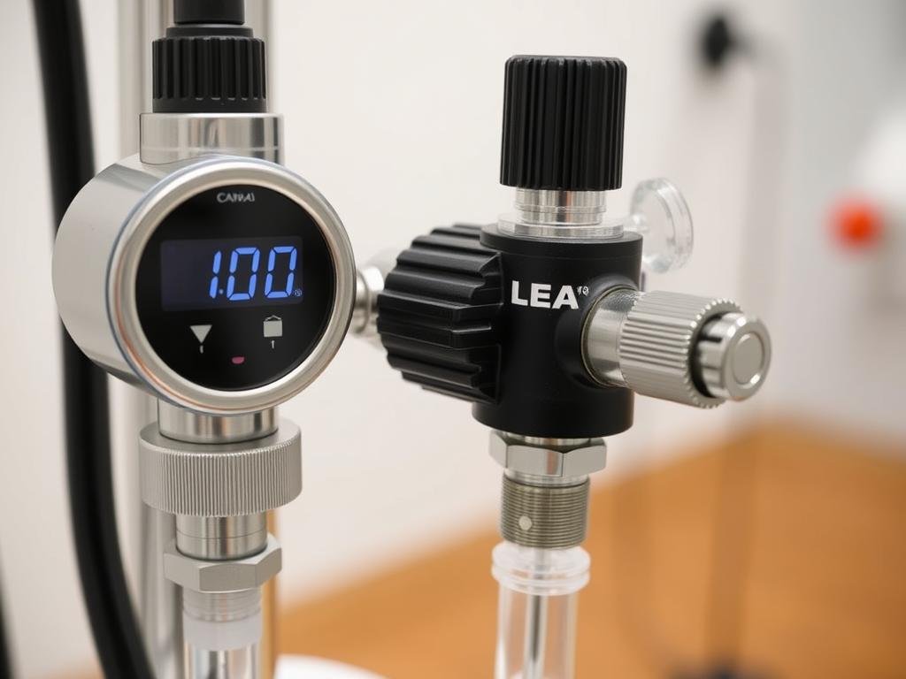 Regulador de presión de una máquina profesional de hidroterapia de colon con manómetro digital Regulador de presión de una máquina profesional de hidroterapia de colon con manómetro digital