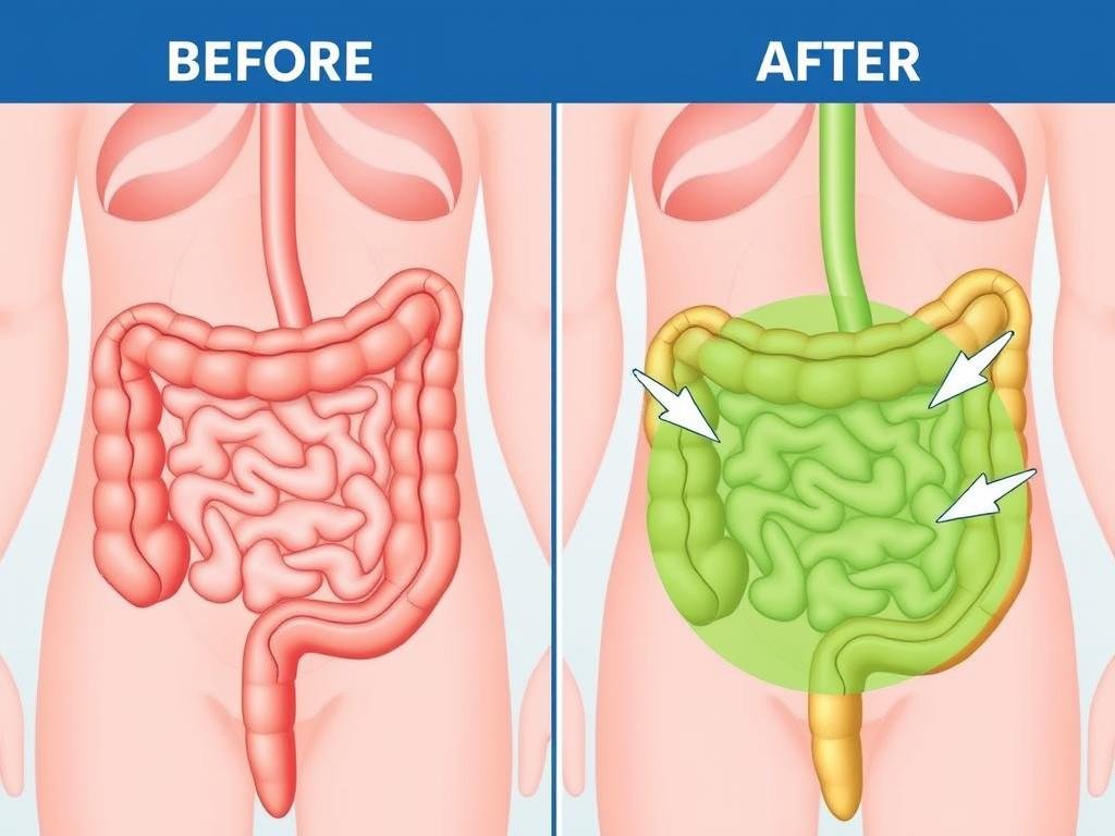 Representación del tránsito intestinal mejorado tras la Hidroterapia de Colon Representación del tránsito intestinal mejorado tras la Hidroterapia de Colon