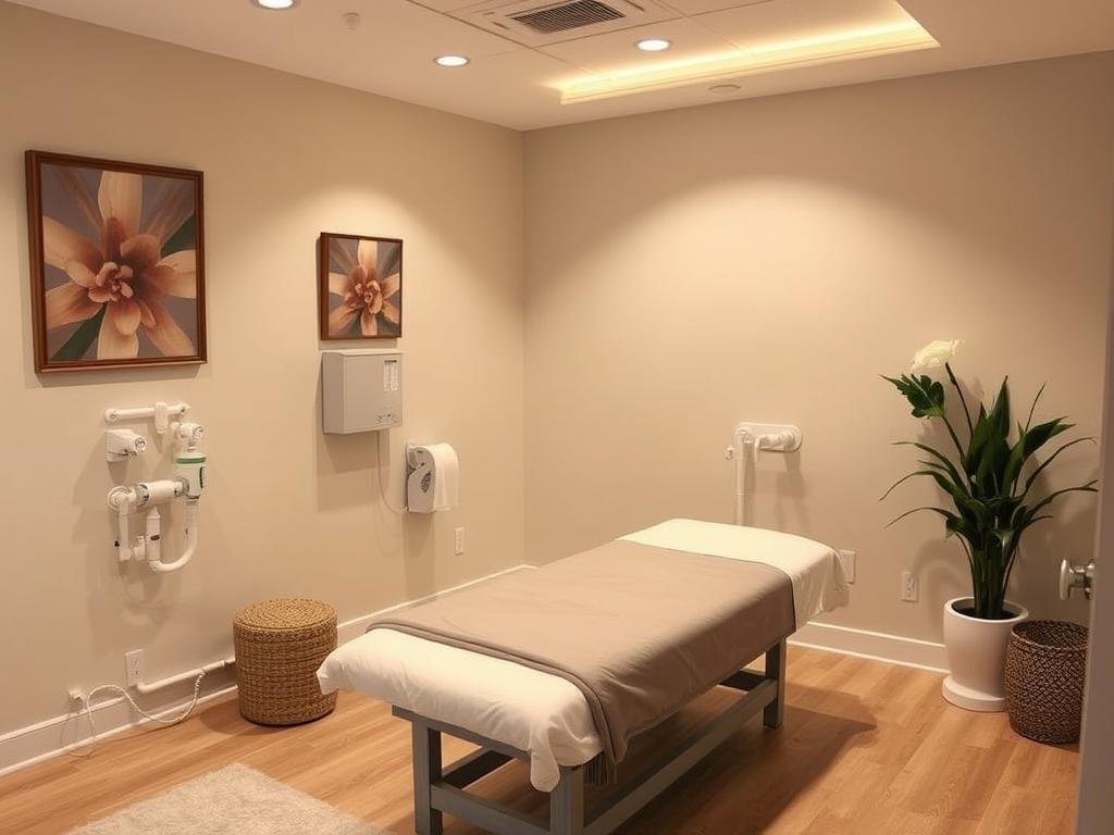 Sala de tratamiento equipada con Máquina de Hidroterapia de Colon