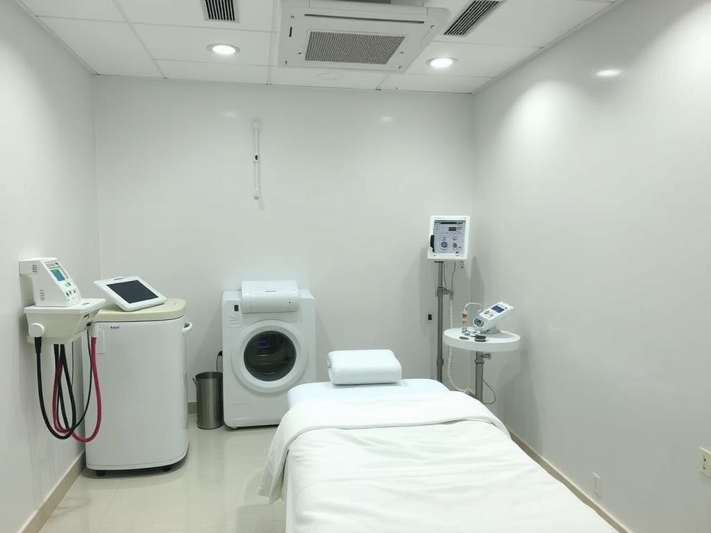 Sala de tratamiento para hidroterapia de colon con equipo moderno Sala de tratamiento para hidroterapia de colon con equipo moderno