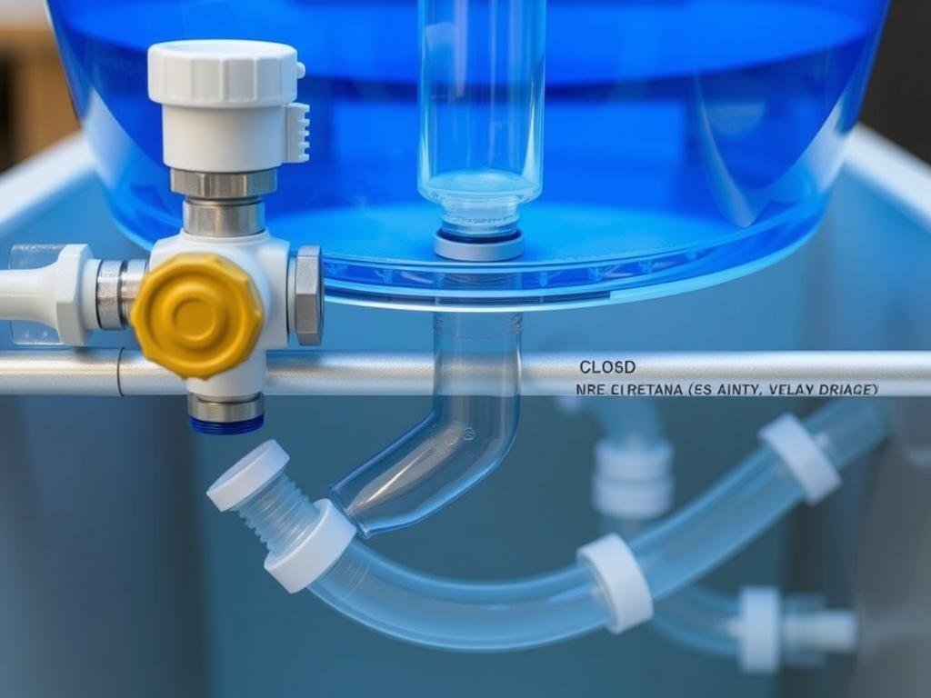 Sistema de drenaje cerrado en cama para hidroterapia de colon