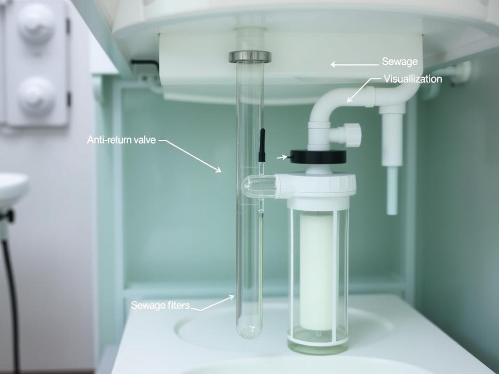 Sistema de drenaje de una cama para hidroterapia de colon