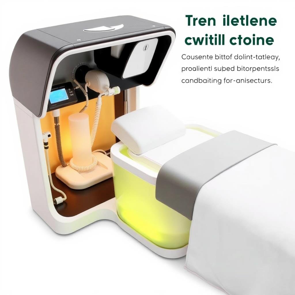 Sistema integrado de máquina para hidroterapia de colon con camilla Sistema integrado de máquina para hidroterapia de colon con camilla