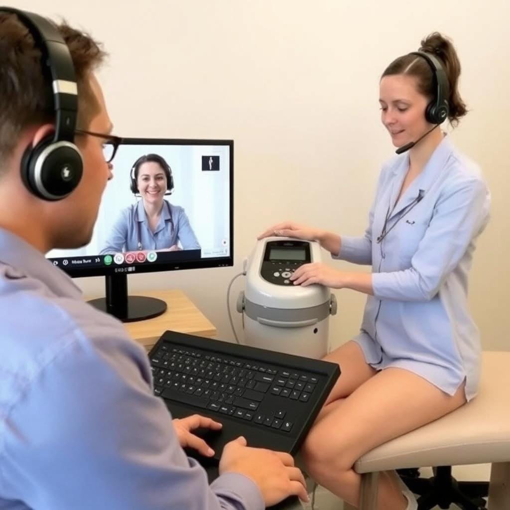 Técnico brindando soporte para Máquina de Hidroterapia de Colon