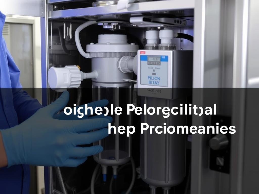 Técnico realizando mantenimiento a un equipo de hidroterapia de colon Técnico realizando mantenimiento a un equipo de hidroterapia de colon