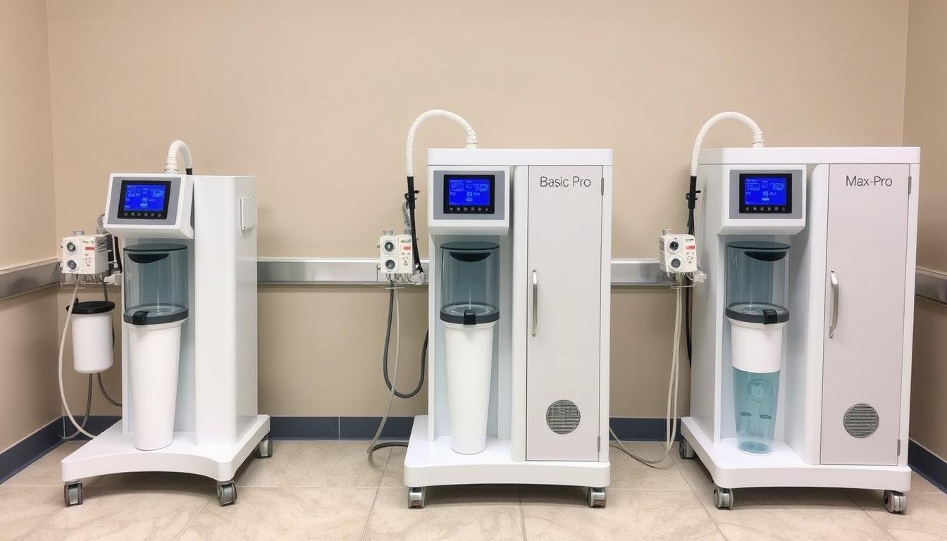 Tres modelos de máquina para hidroterapia de colon: Básico, Pro y Max-Pro Tres modelos de máquina para hidroterapia de colon: Básico, Pro y Max-Pro